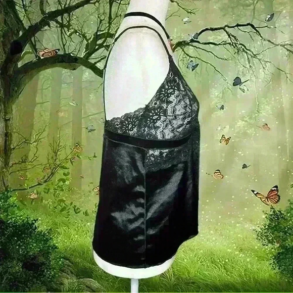 Y2k 90s Secret Treasures Black Lace Tank top - Picture 6 of 8